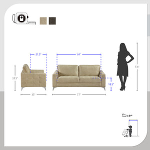 Cressey 3-Piece Microfiber Living Room Sofa Set