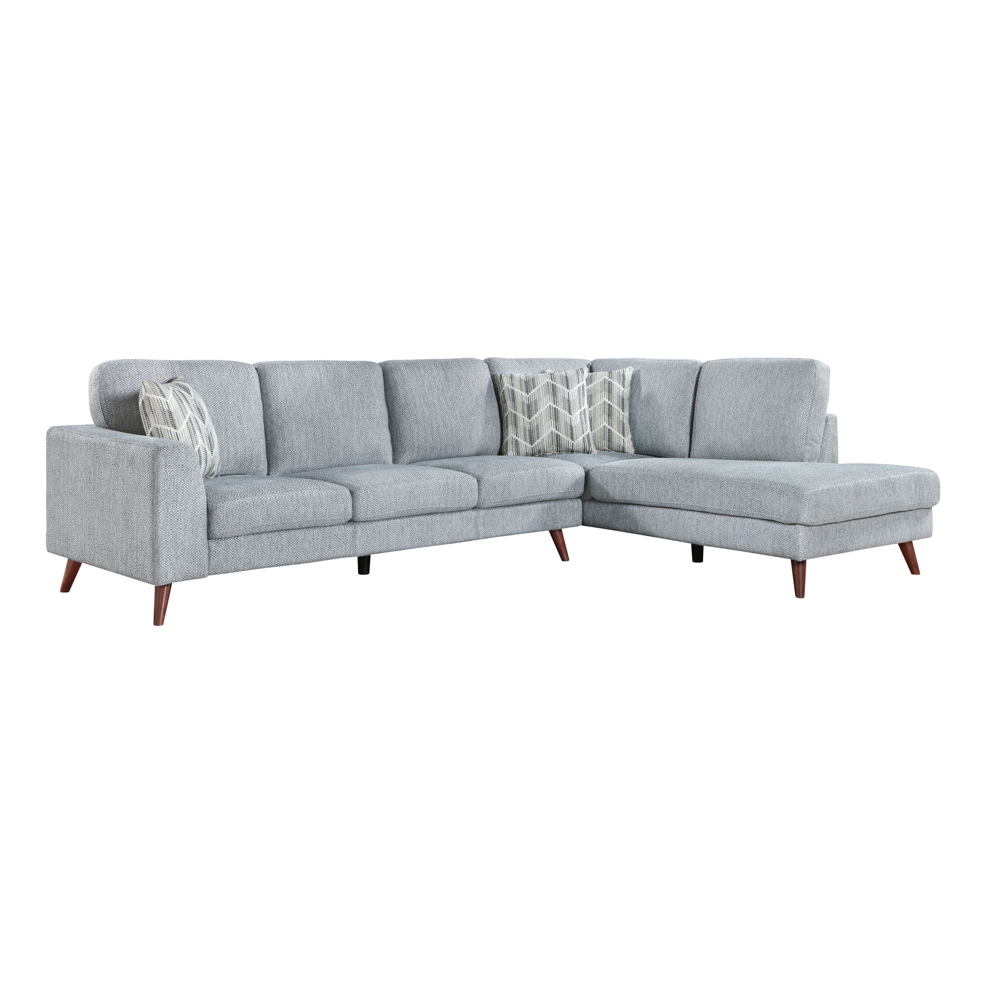 Valley 2-Piece Chenille Sectional and Right Chaise