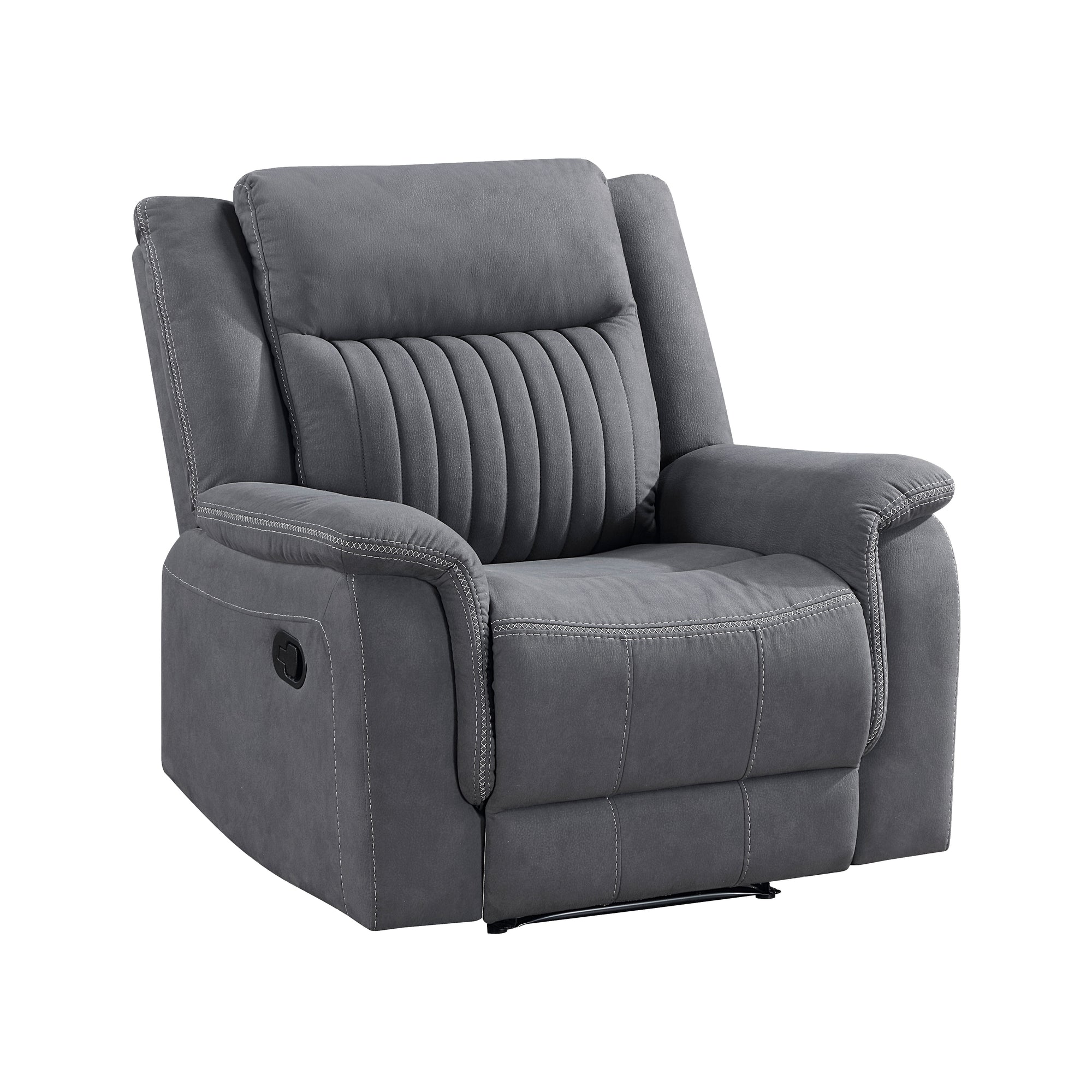 Lenore Polished Microfiber Manual Reclining Chair