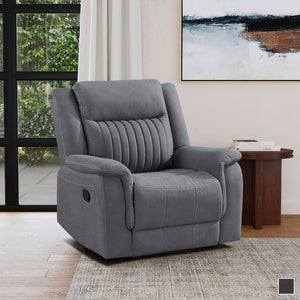 Lenore Polished Microfiber Manual Reclining Chair