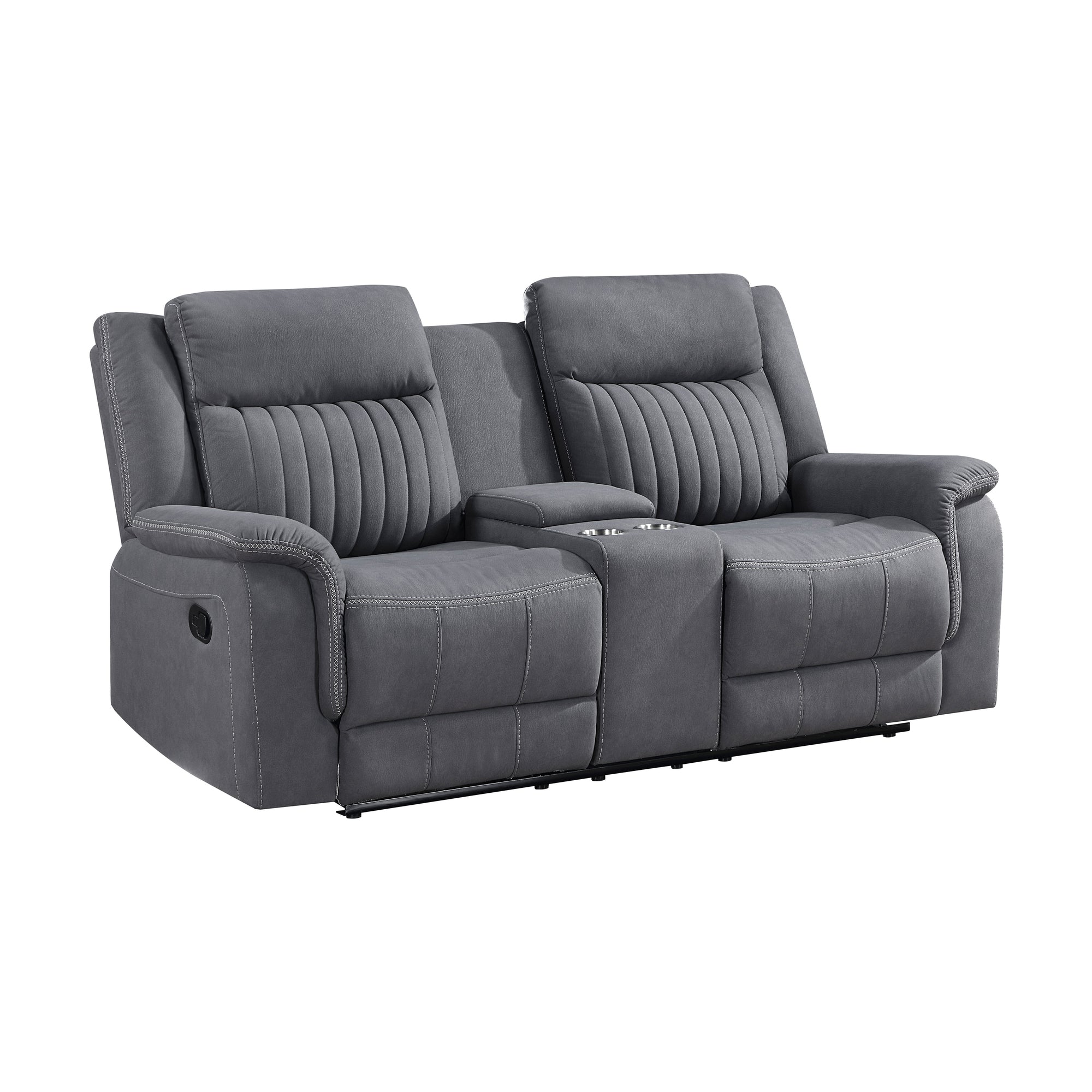 Lenore Microfiber Manual Double Reclining Loveseat