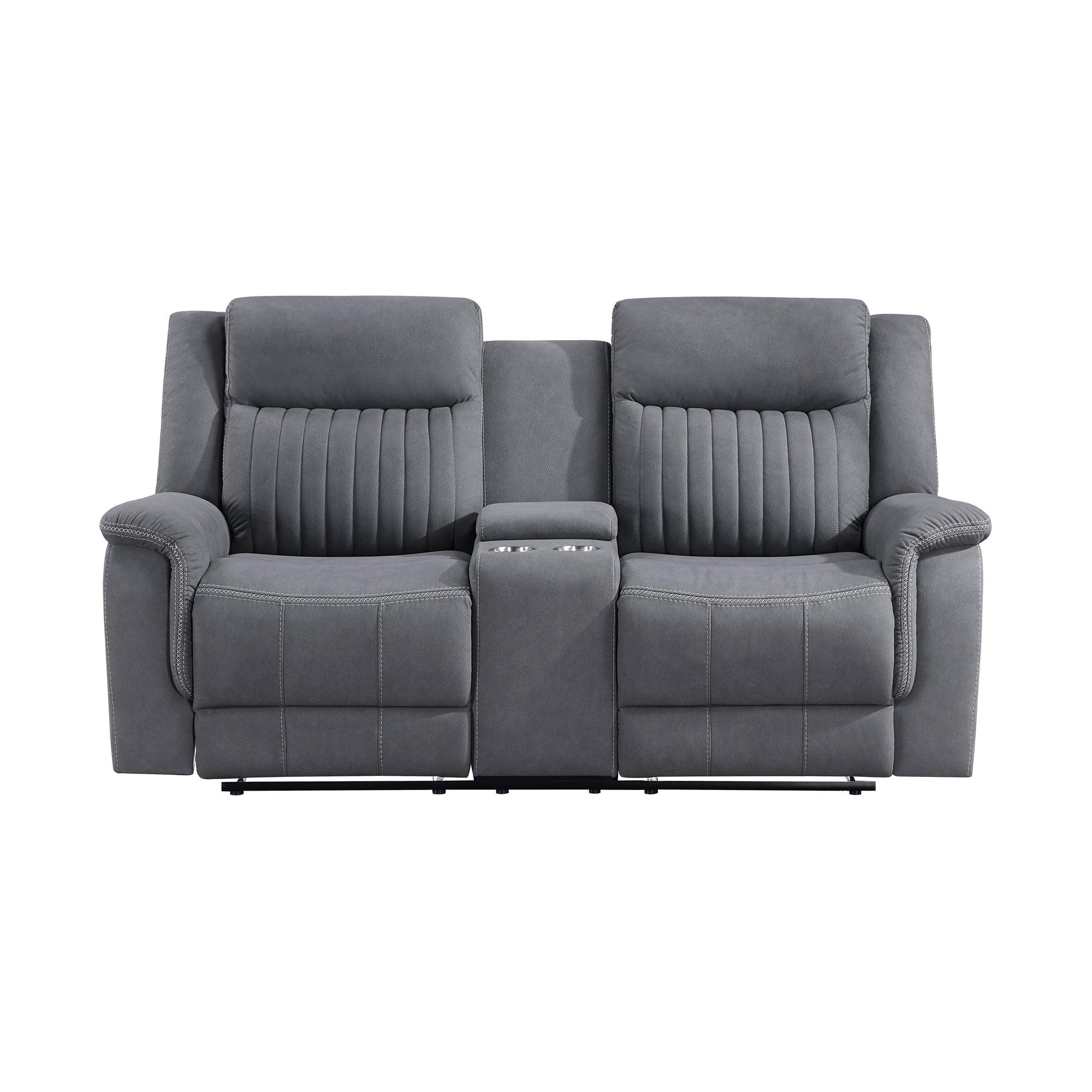 Lenore Microfiber Manual Double Reclining Loveseat