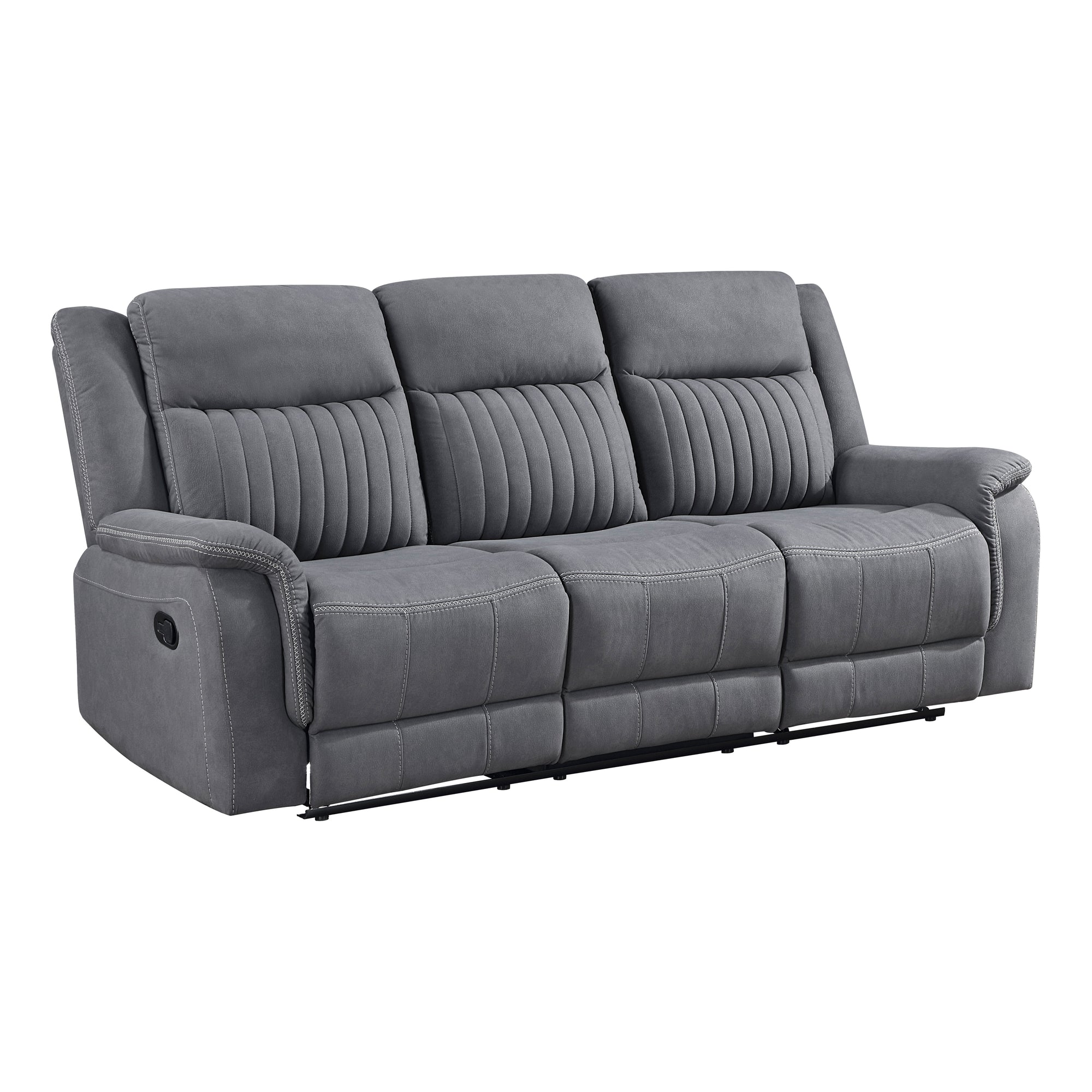 Lenore Microfiber Manual Double Reclining Sofa