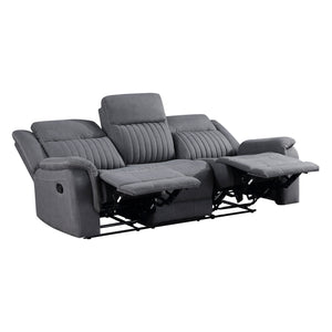 Lenore Microfiber Manual Double Reclining Sofa