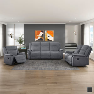 Lenore 3-Piece Microfiber Manual Reclining Sofa Set