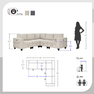 Kenlis 5-Piece Modular Sectional Sofa