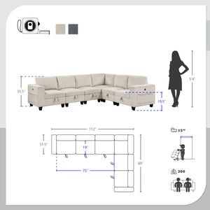 Kenlis 6-Piece Modular Sectional Sofa