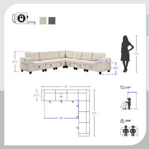 Kenlis 7-Piece Modular Sectional Sofa