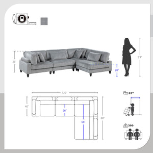 Jonas Corduroy 4-Piece Modular Sectional