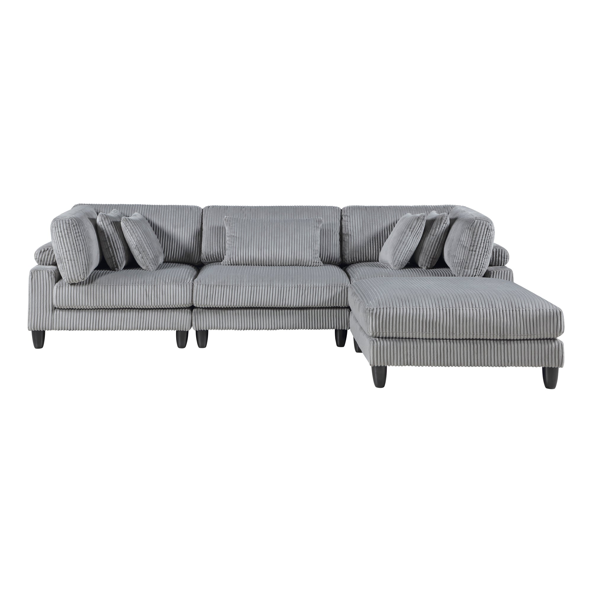 Jonas Corduroy 4-Piece Modular Sectional with Ottoman