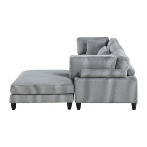 Jonas Corduroy 4-Piece Modular Sectional with Ottoman