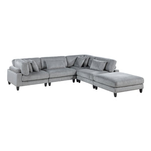 Jonas Corduroy 5-Piece Modular Sectional with Ottoman