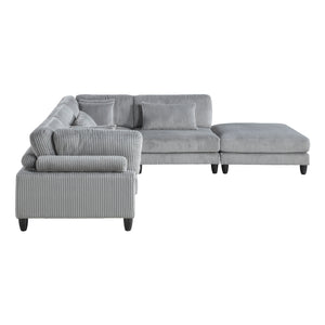 Jonas Corduroy 5-Piece Modular Sectional with Ottoman