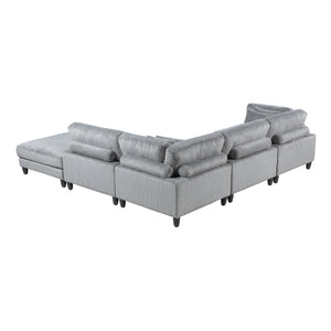 Jonas Corduroy 5-Piece Modular Sectional with Ottoman