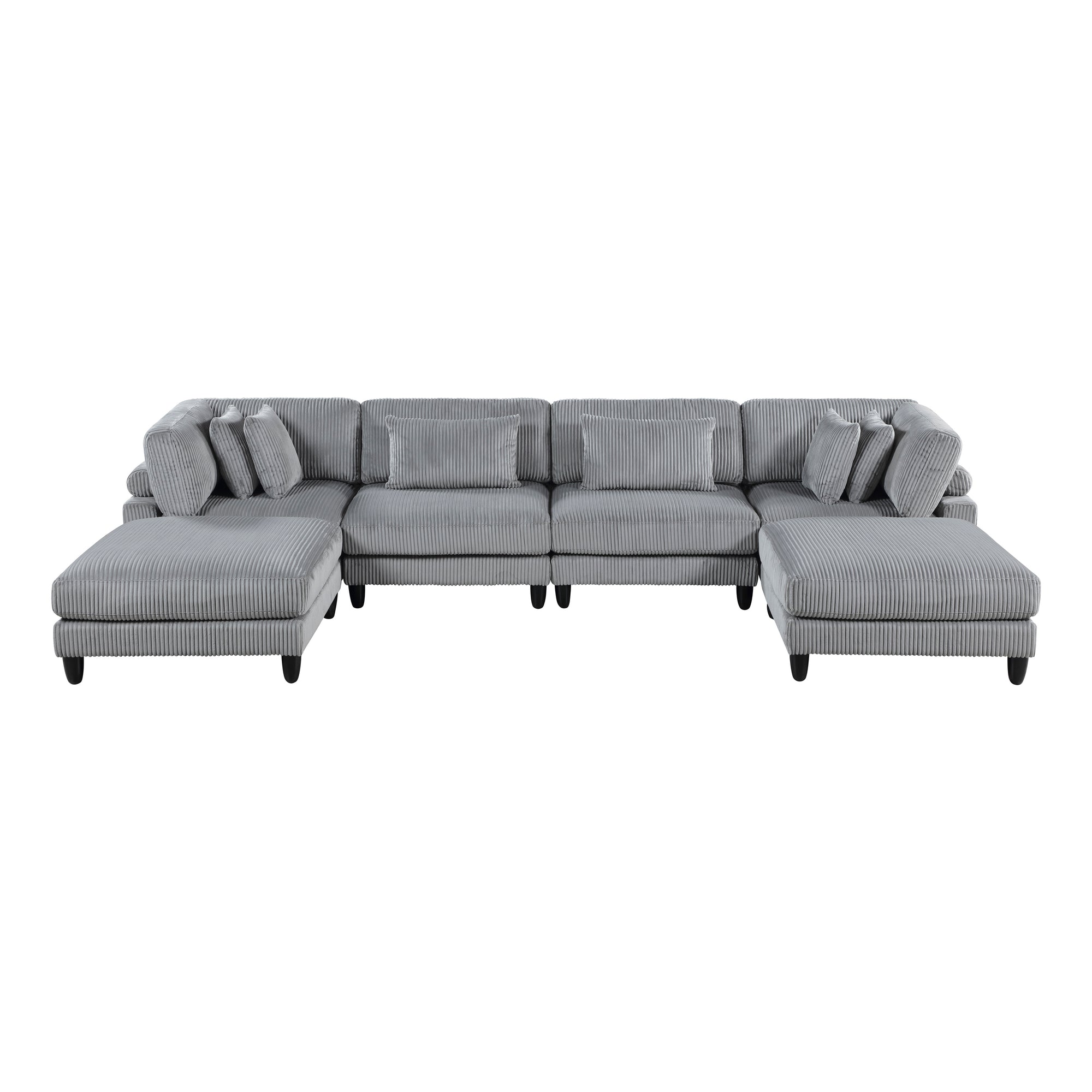 Jonas Corduroy 6-Piece Modular Sectional Sofa with Ottoman