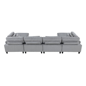 Jonas Corduroy 6-Piece Modular Sectional Sofa with Ottoman