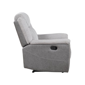 Nadalia Fabric Upholstery Manual Double Reclining Loveseat with Console