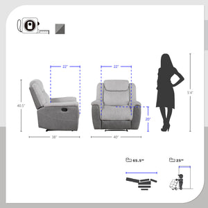 Nadalia Fabric Upholstery Manual Reclining Chair