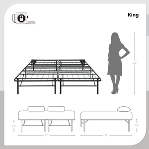Raven Metal Platform Bed, King