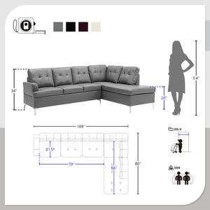 MCCafferty Sectional Sofa with Ottoman