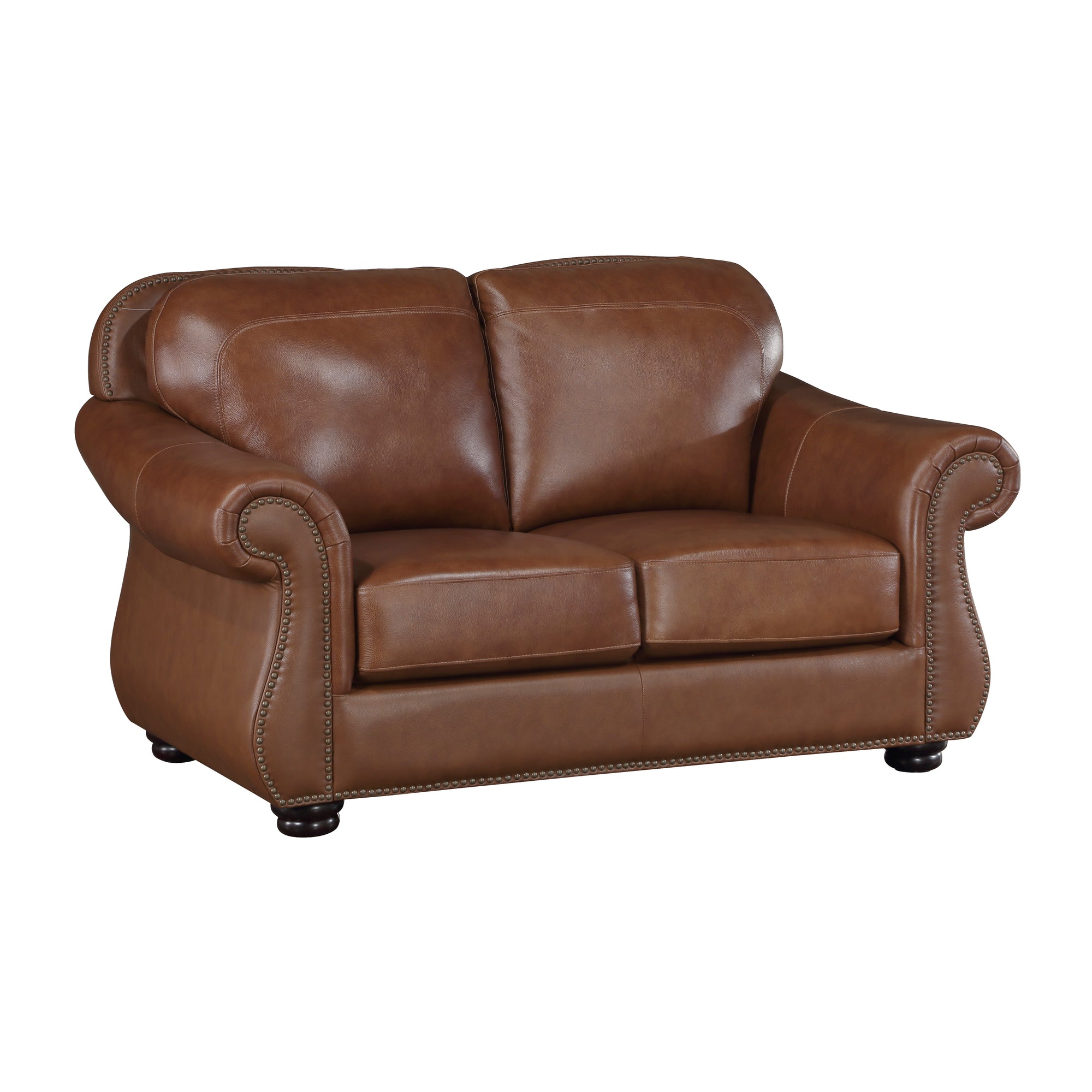 Fowler Leather Match Living Room Loveseat