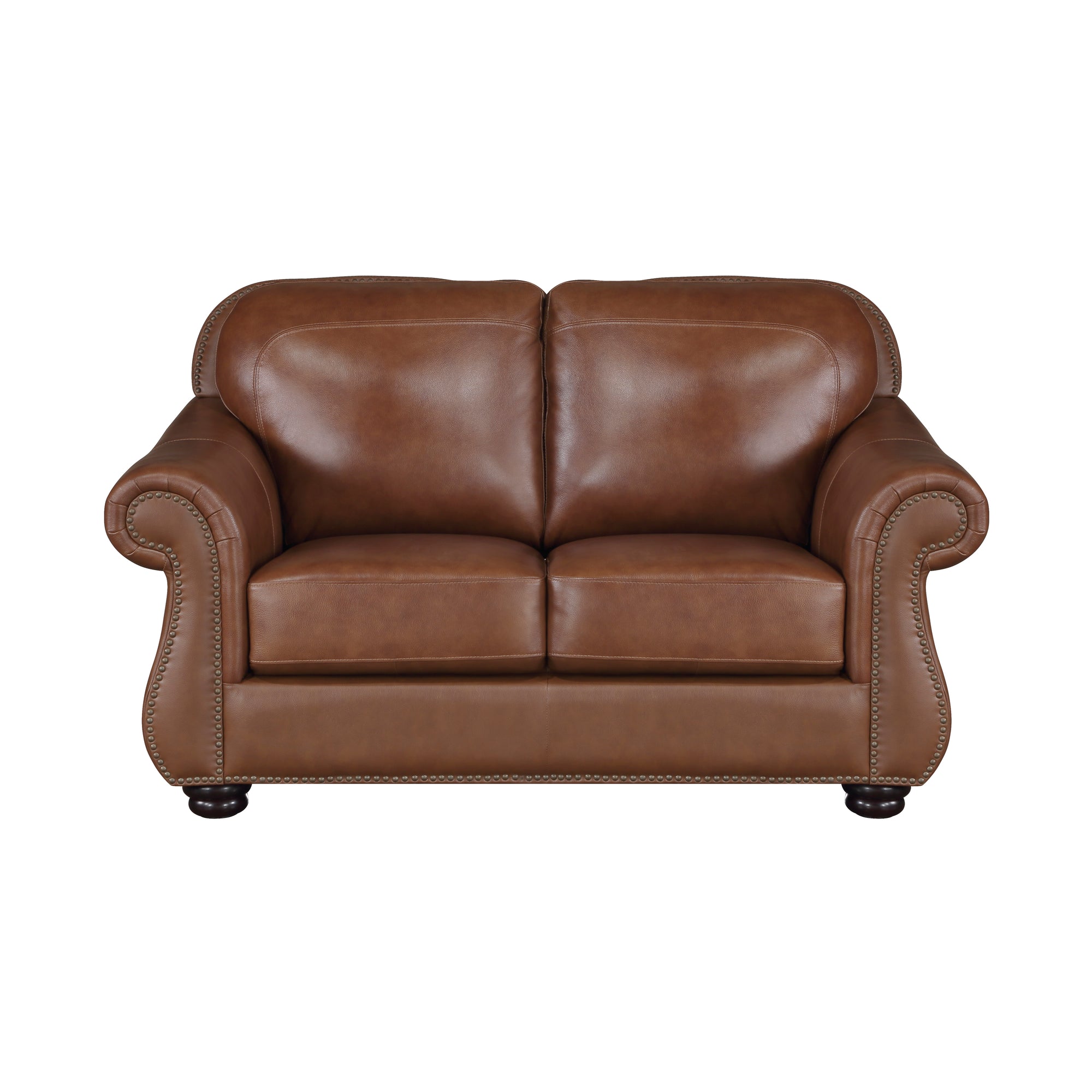 Fowler Leather Match Living Room Loveseat