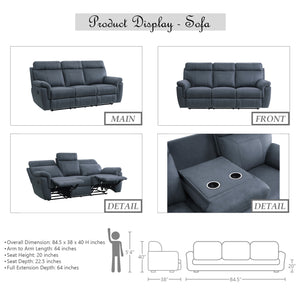 Metz 2-Piece Reclining Living Room Set