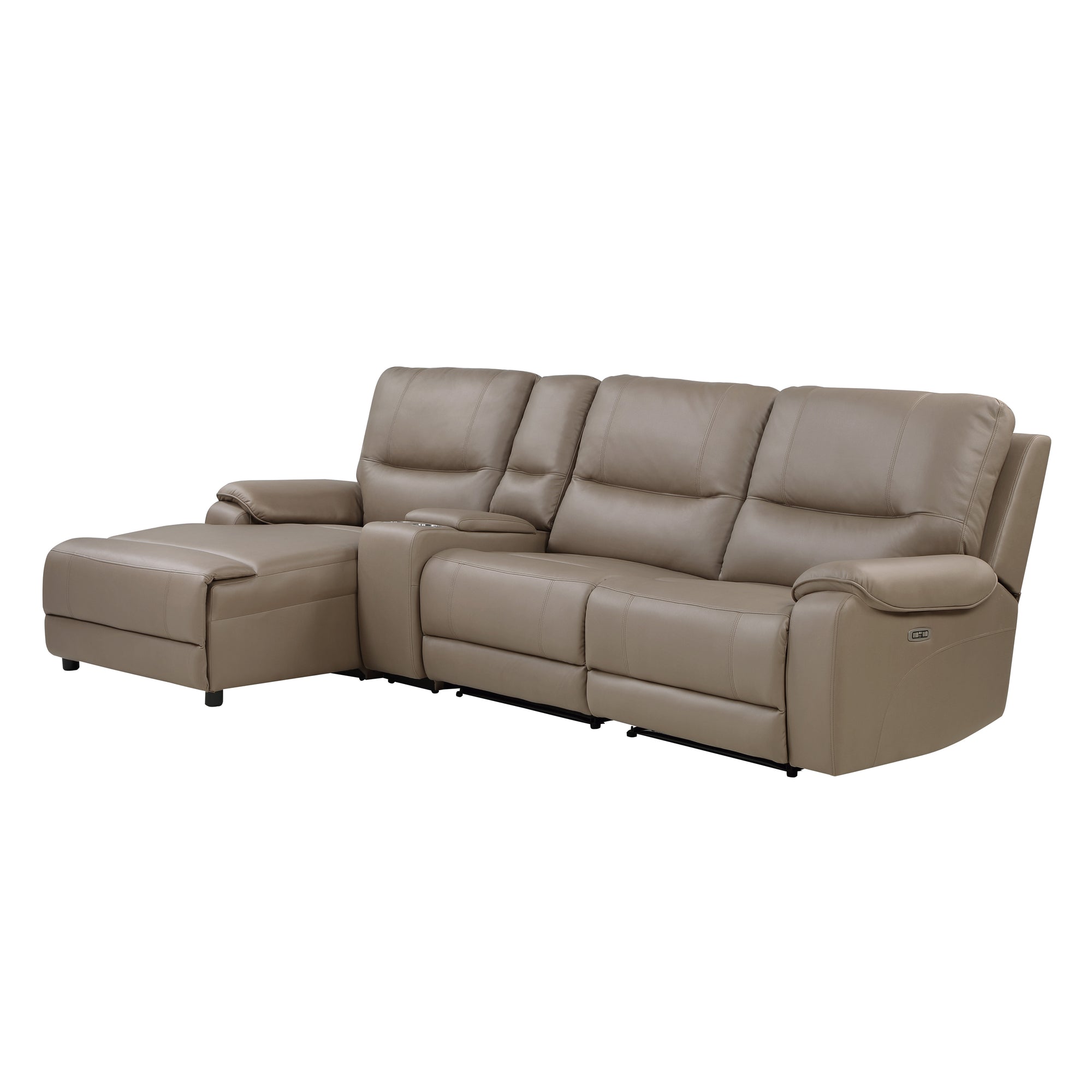 Quill 4-Piece Modular Power Reclining Sectional with Power Headrest and Left Chaise