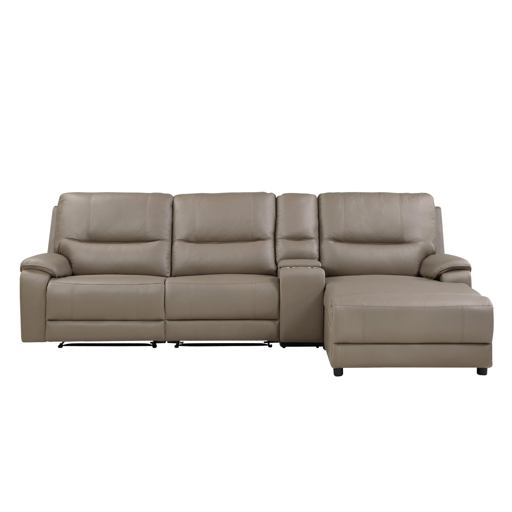 Quill 4-Piece Modular Power Reclining Sectional with Right Chaise