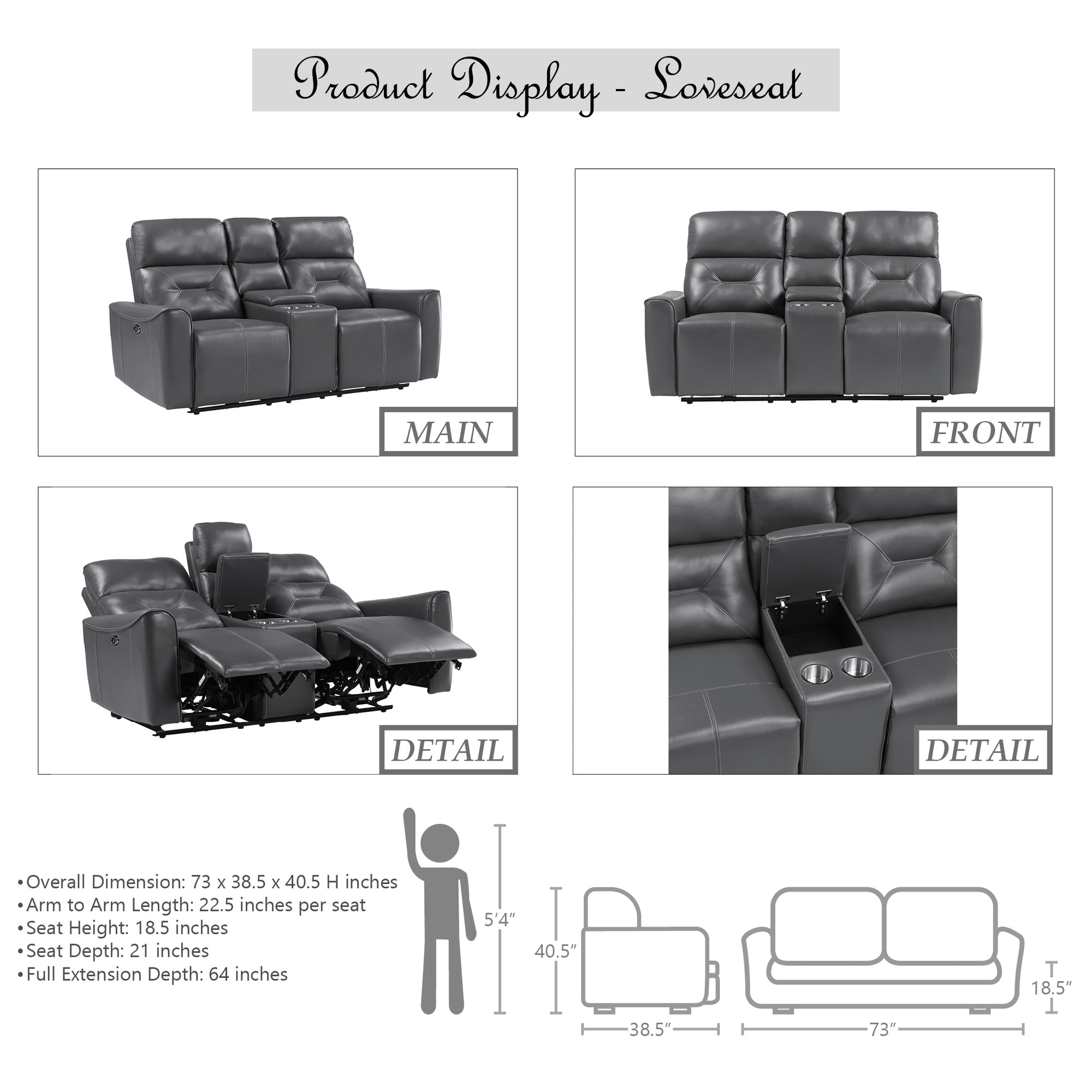 Rheit 2-Piece Power Reclining Living Room Set