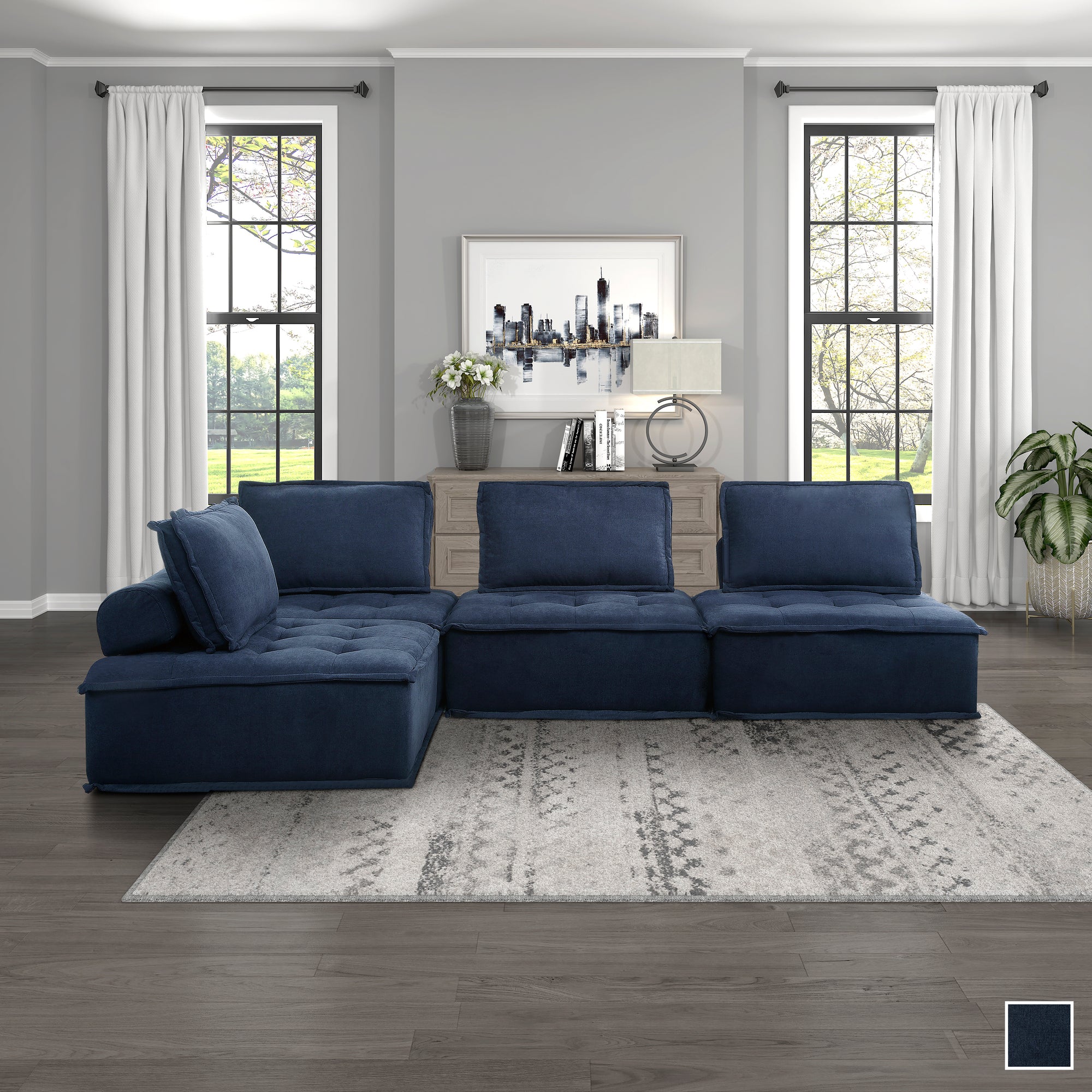 Renzo 4-Piece Modular Sectional