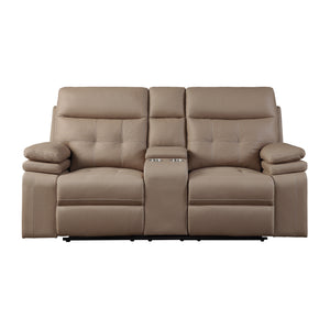 Dalal Power Double Reclining Love Seat with Center Console and Power Headrests, USB Port