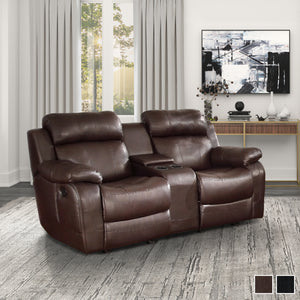 Viggo Double Glider Reclining Love Seat with Center Console