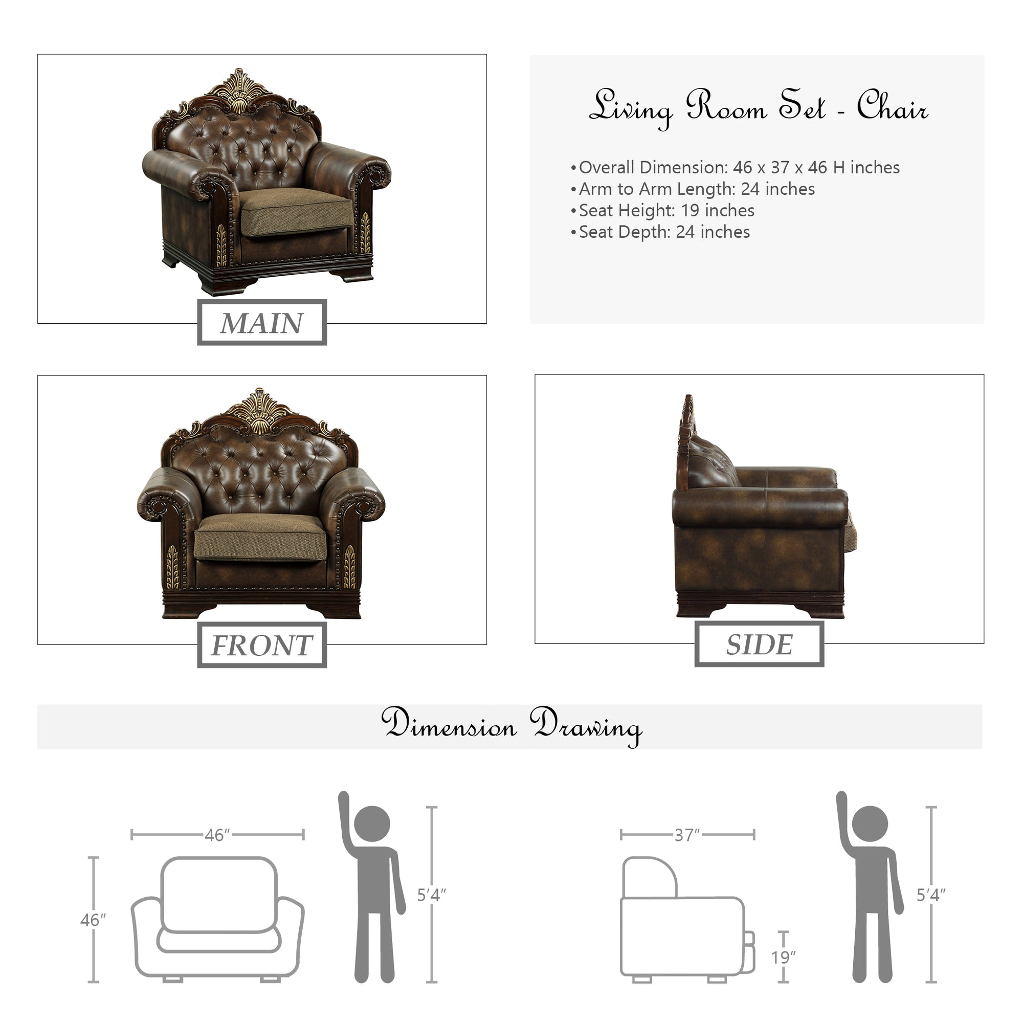 Irina 3-Piece Living Room Set