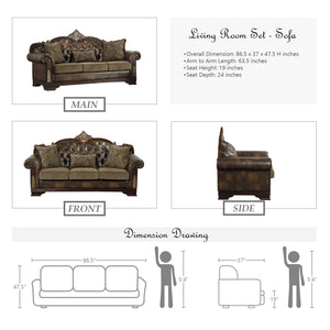 Irina 3-Piece Living Room Set