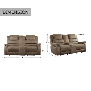 Rosnay Double Glider Reclining Love Seat with Center Console