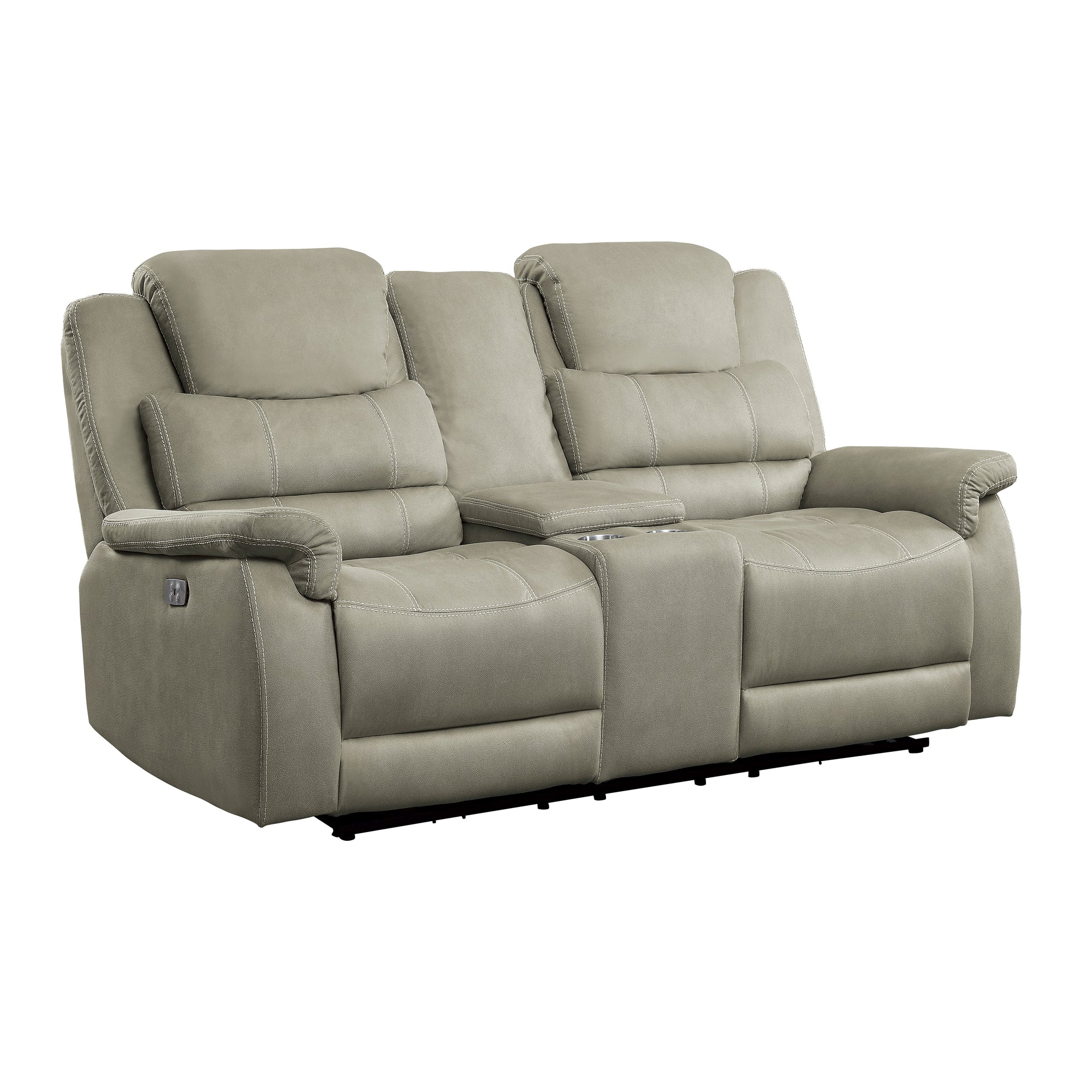 Rosnay Power Double Reclining Love Seat with Center Console, Power Headrests and USB Ports