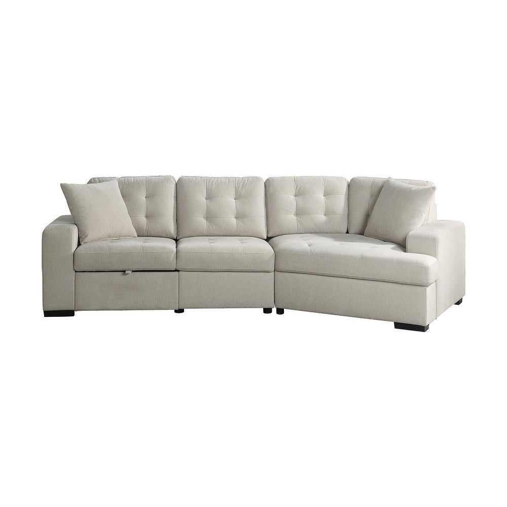 Arnau 2-Piece Sectional Sofa with Pull-out Ottoman